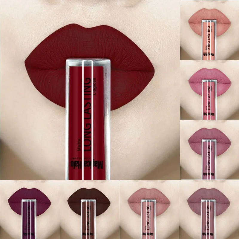

12 colors Lipstick Waterproof 24 hours Long Lasting Liquid Velvet Matte Lipstick Makeup Lip Gloss Lip