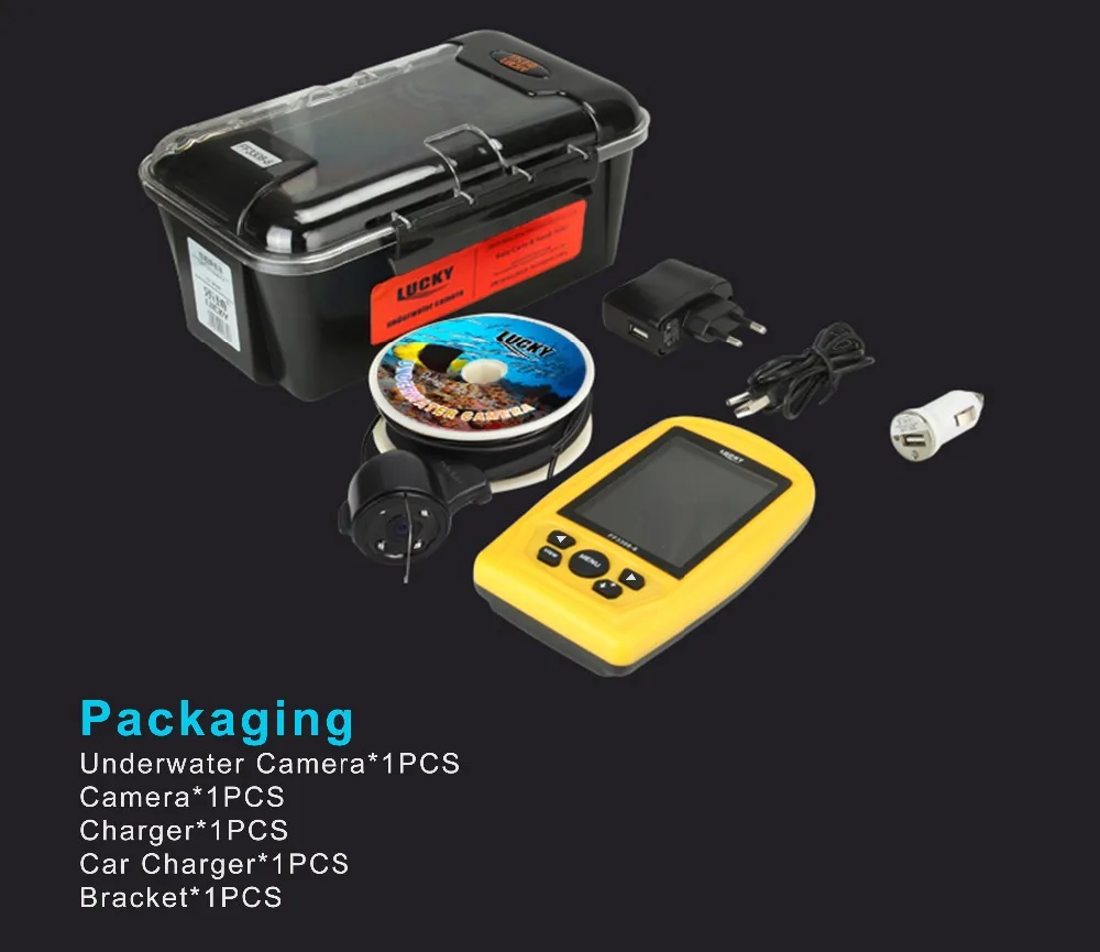 FF3308-8 Underwater Fishing Camera Lucky Sounder Alert Echo Fish Finder Sonar Sensor Findfish Lure Camera Shore for Fishing (10)