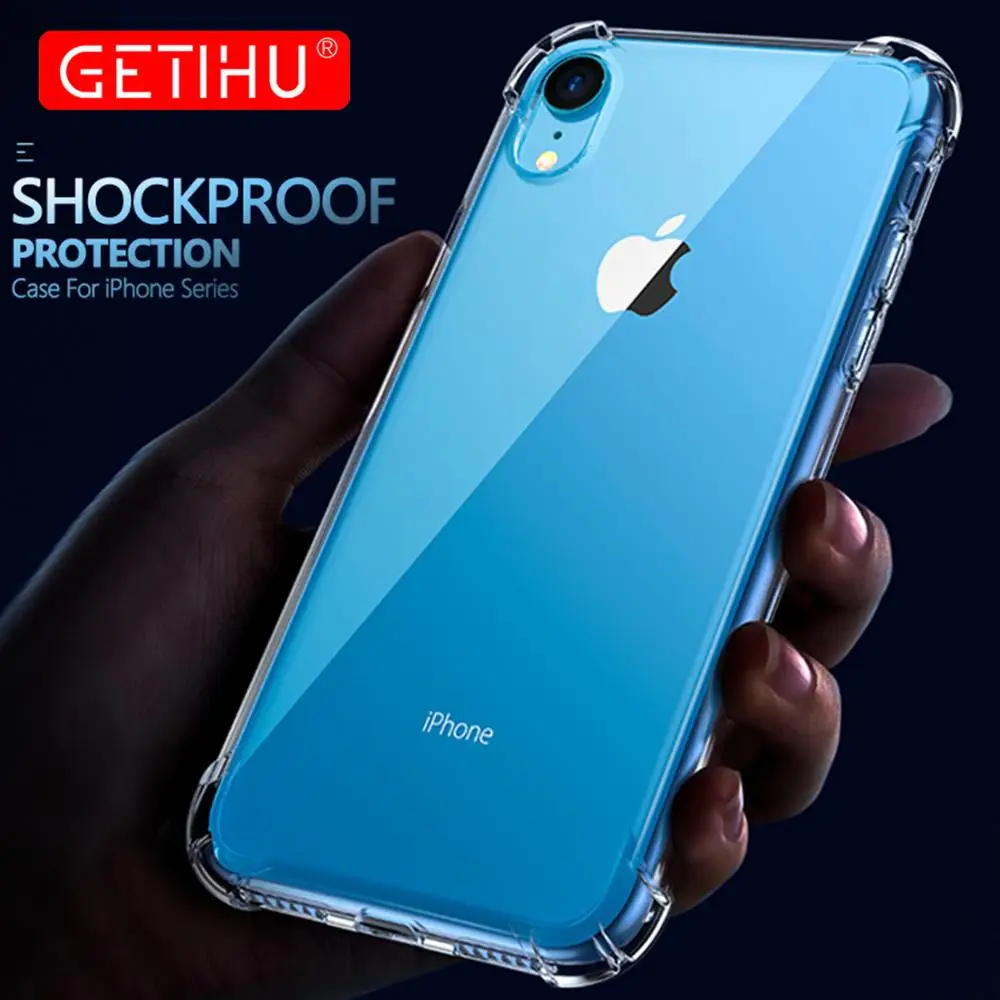 GETIHU чехол с &quotвоздушной подушкой&quot для iPhone XS Max XR X 7 360 закаленным стеклом 8 6 S Plus