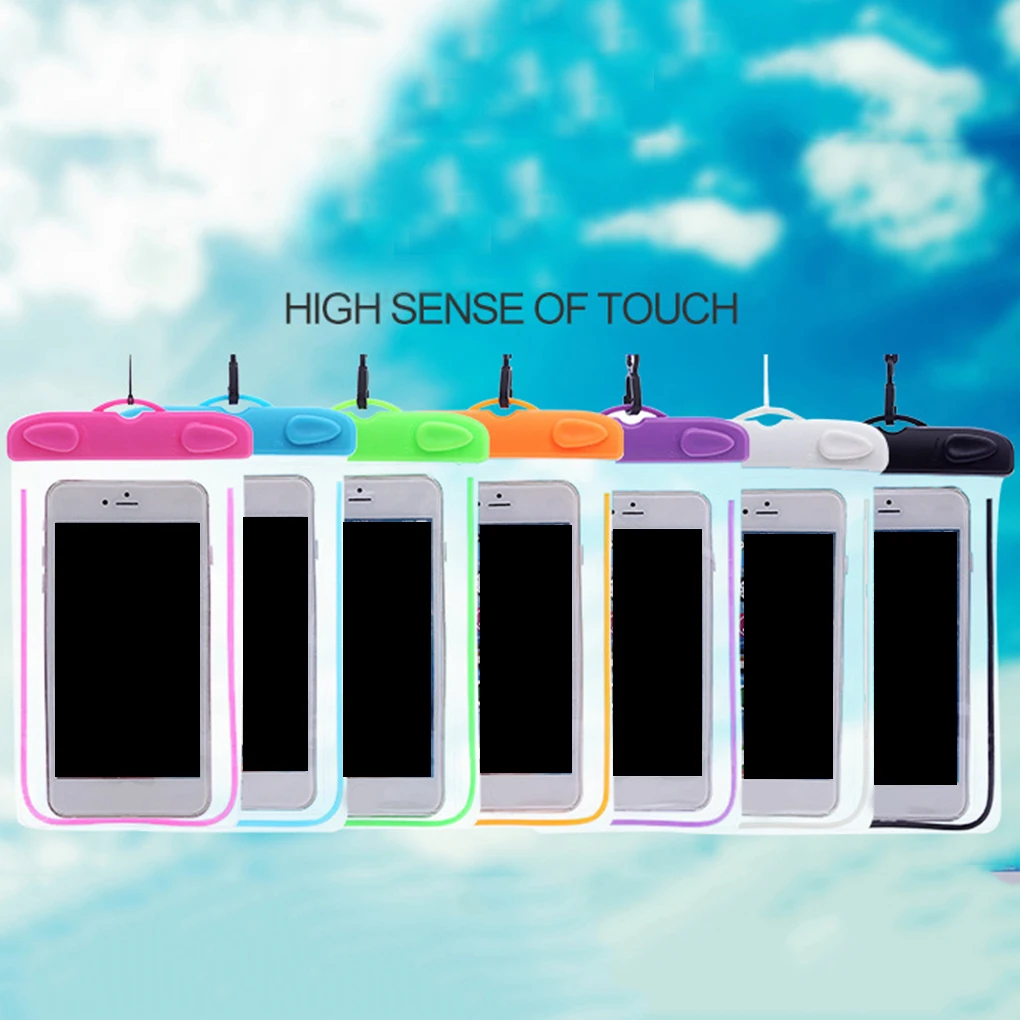 

Swimming Waterproof Phone Underwater Pouch with Strap Noctilucent PVC Cover Bag Dry Case for iPhone 6 7 8 Xplus for Samsung s7