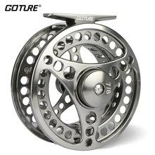 Goture 3/4 5/6 7/8 9/10 WT Fly Fishing Reel CNC Machine Cut Large Arbor Die Casting Aluminum Fly Reel with bag