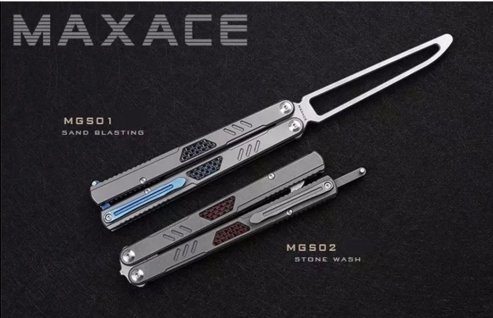 Складной тренировочный нож Maxace Convenant Gauss BALISONG, тренировочный тупой нож