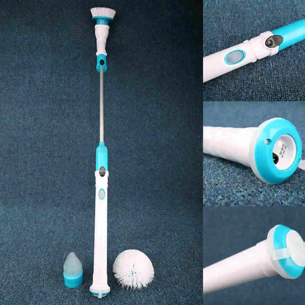 1 set Electric Cordless Toilet Tiles Power Floor Cleaner Brush Mop Scrubber ABS New