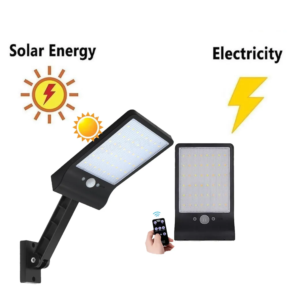 

remote control rotate bracket solar street light Solar Light 48 LED Auto PIR Motion Sensor With Remote Control Garden Wall Solar