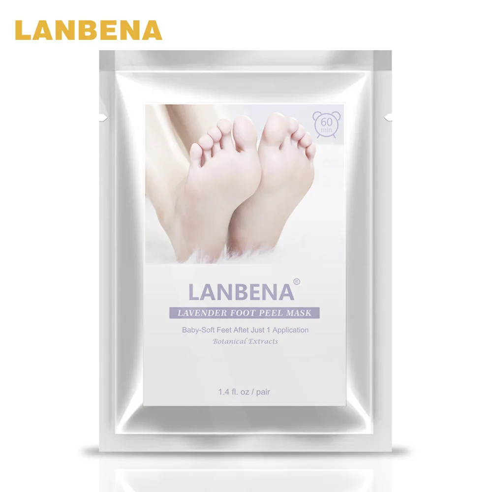 

LANBENA Lavender Foot Peel Mask Only Need One Pair Remove Dead Skin Thoroughly in 2-7 Days Foot Mask Peeling Cuticles Heel