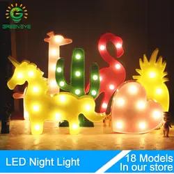 Greeneye светодиодный ночник 3D лампа Настольная стол настенный светильник ночник лампы для детские, для малышей игрушка Party Bar Luminaria ампулы lampara