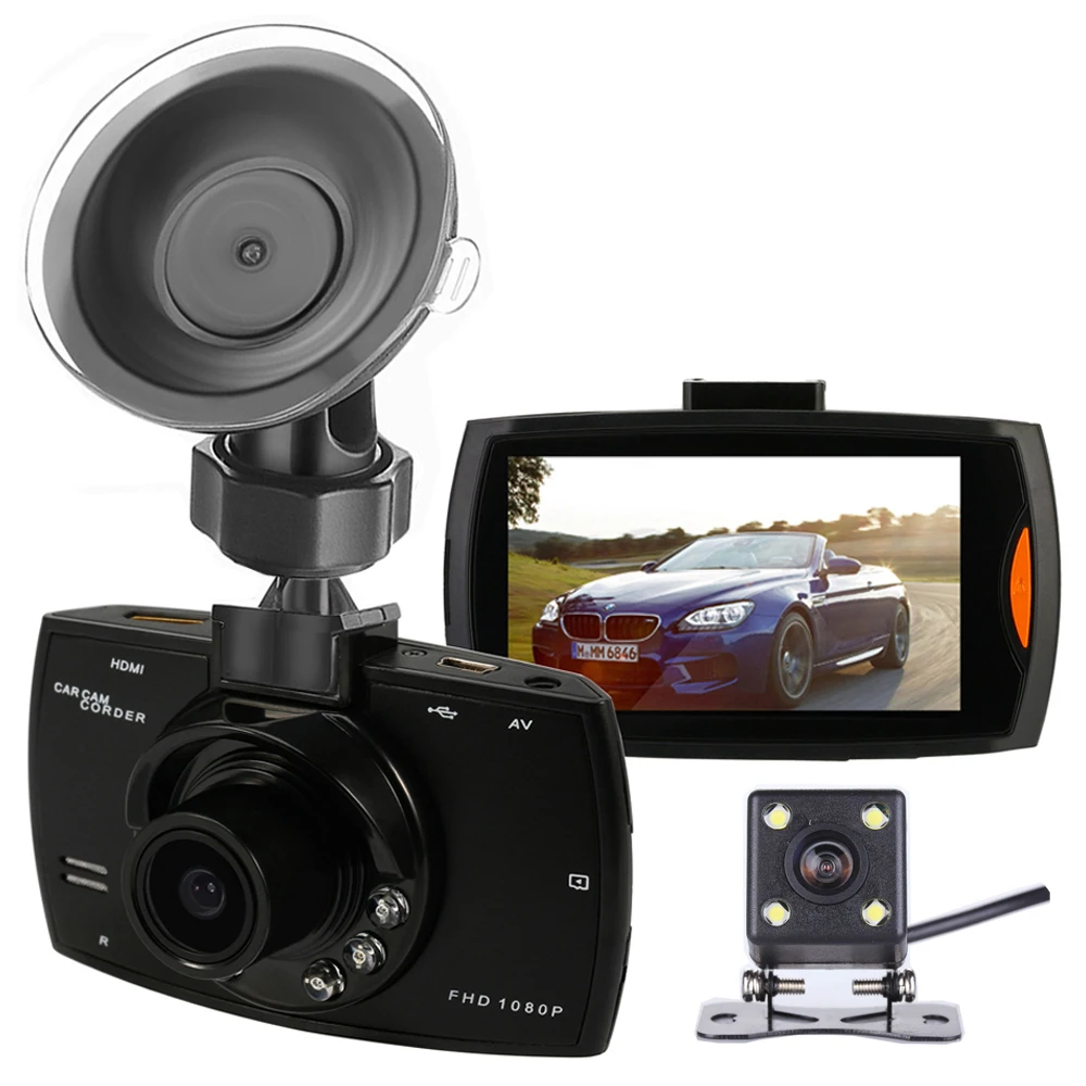 Podofo Dual Cameras Car DVR G30 Dash Cam Full HD 1080P Video Recorder Registrator With Backup Rear View Camera Night Vision Dvrs