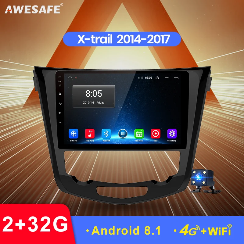 

AWESAFE 2 din Android 8.1 Car Radio Multimedia video player gps navigation For Nissan X-Trail X Trail Qashqai 2014-2016 gps head