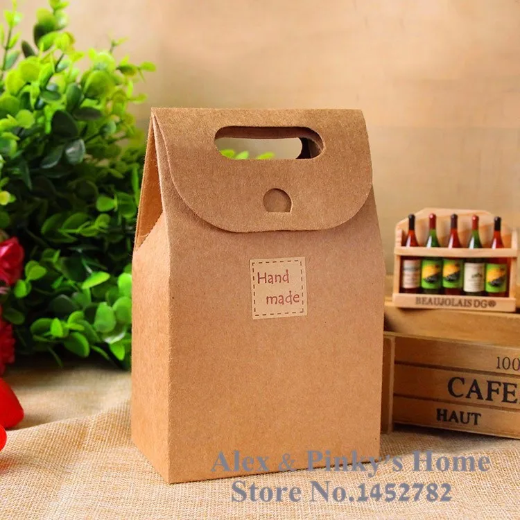10 шт./лот) Подарочный пакет из крафт-бумаги для закусок Конфеты упаковочные мешки для печенья упаковка ручной работы упаковочный пакет для выпечки подарочная коробка