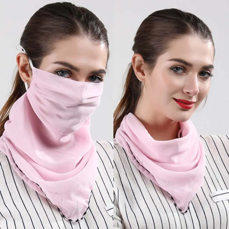 

Spring and summer ice silk thin masks Ms. sweet print dustproof shade spring small mask