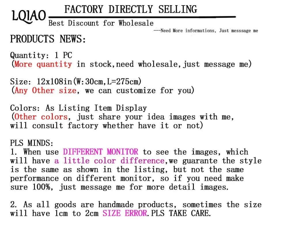 size error 1 pc 12x108