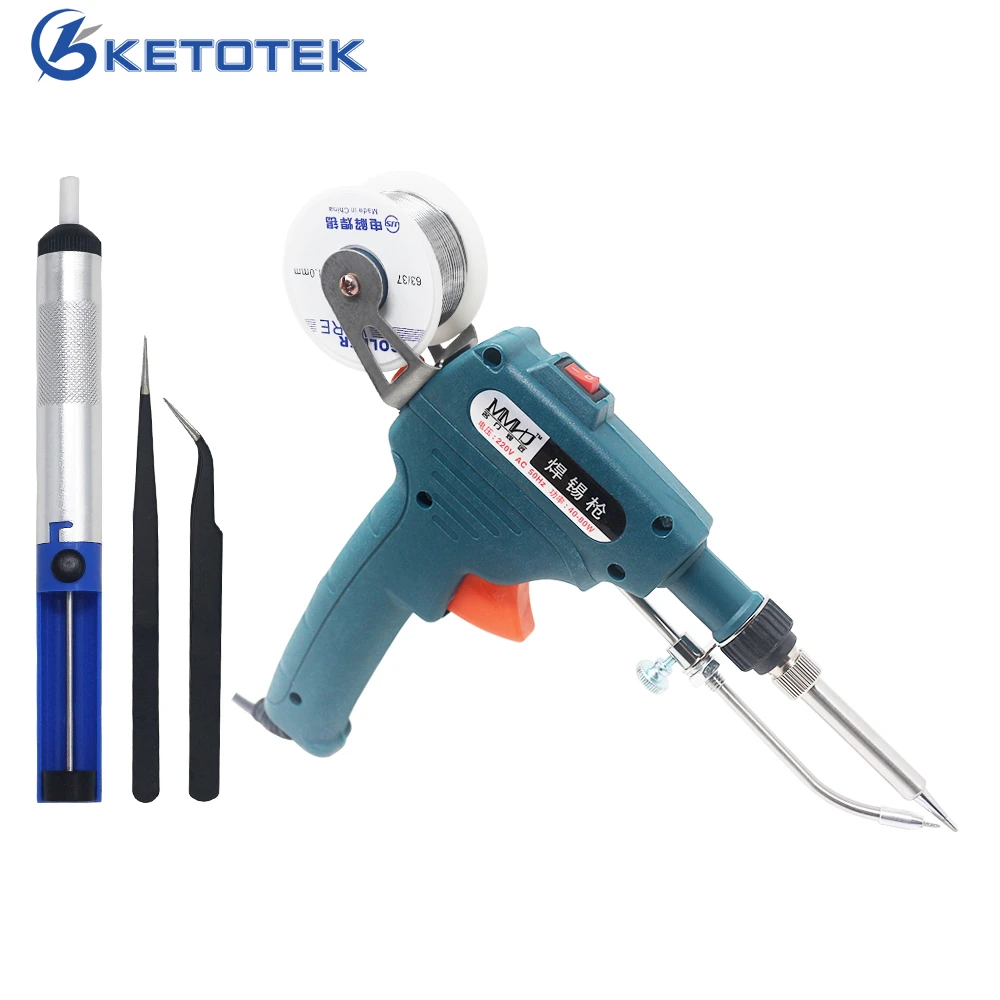 

EU Plug Soldering Iron 60W Hand-held Internal Heating Solder Station Auto Send Tin Gun Soldering Station Welding Repair Tools