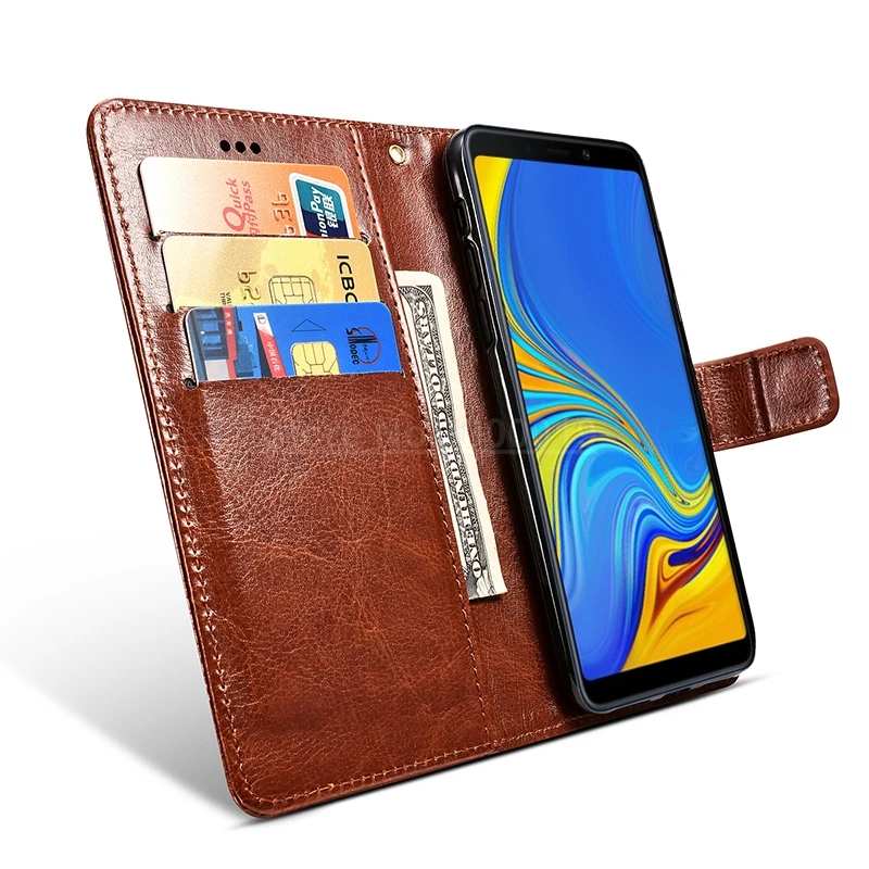 S10 Plus Case For Samsung A9 2018 Case Leather Wallet Cover For Samsung Galaxy A7 2018 A8 A6 Plus J4 J6 J8 S10 Lite Case Coque