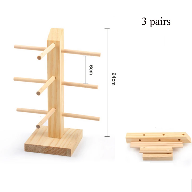 Твердый деревянный стеллаж для очков хранение в магазине стойка для очков декоративный реквизит для солнцезащитных очков кронштейн для Очков Полка для очков - Цвет: 3 pairs
