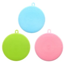  Multifunction Silicone Dish Bowl Cleaning Brush Silicone Scouring Pad silicone dish sponge  Kitchen Pot Cleaner Washing Tool 