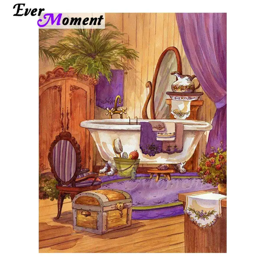 Ever Moment Diamond Painting Bathroom Handmade Full Square Drill Mosaic