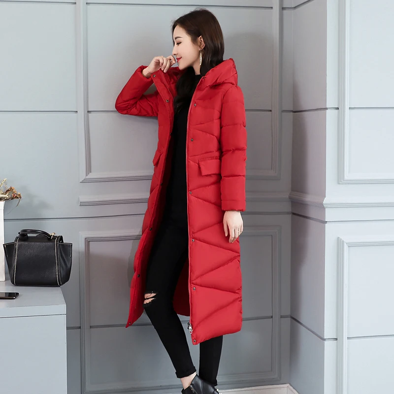

Long winter casual down jacket coat women 2018 new autumn manteau femme hooded fashion chaqueta mujer High quality chaqueta XXL