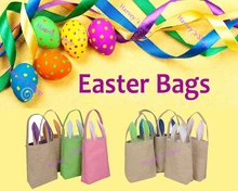 Wholesale 30pcs/lot Hot Easter Bunny Ears Bag Jute Cloth Material Gift Bags Easter Celebration Decoration Bags Fast Shipping