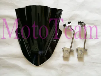 

New Universal For Kawasaki ZRX1200 KLE650 VERSYS 650/1000 Z800 Z1000 ER4N ER6N ER6F Moto Windscreen w/ Adjustable Bracket