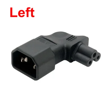 

IEC 320 90 Degree 3 Poles Male Socket C14 to Cloverleaf Plug C5 Straight or Right or Left Angled Extension Power Adapter