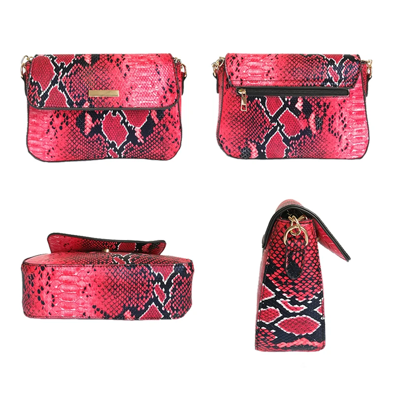 FUNMARDI صغيرة Crossbody حقيبة للنساء الأزياء ثعبان حقيبة كتف جلدية pu الإناث سلسلة حقيبة ساعي النساء العلامة التجارية حقيبة WLHB1790