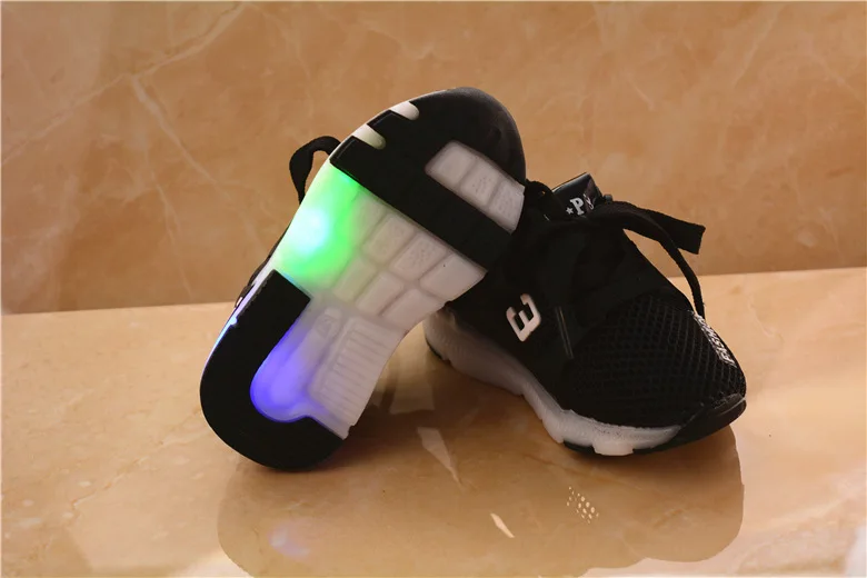 AFDSWG/Летняя обувь для детей; сетчатые вентиляционные светящиеся кроссовки светодиодные кроссовки; красная Детская обувь; Модная белая детская обувь для мальчиков
