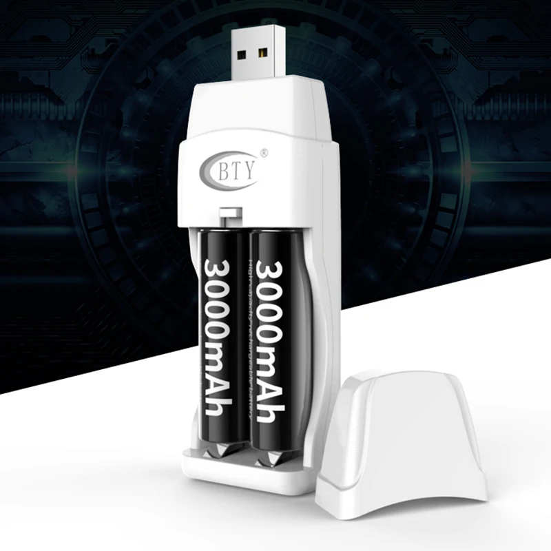 

1 pc battery Fast USB Charger Wireless Convenient Charger for AA AAA NI-MH 1.5V Rechargeable Battery NO.5 NO.7 2A 3A