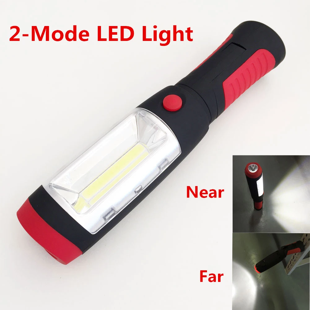 2016 Portable Mini LED Flashlight Light Lamp with 2 Light Modes Magnet Rotating Hanging Hook for
