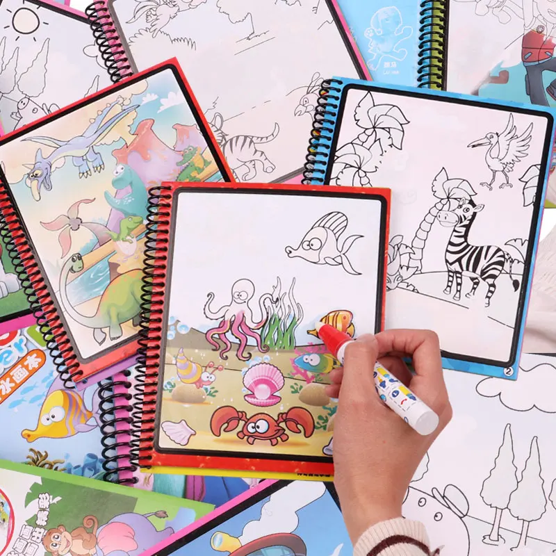 Волшебная водная книга для рисования, раскраска, каракули с ручкой, доска для рисования, детские развивающие игрушки
