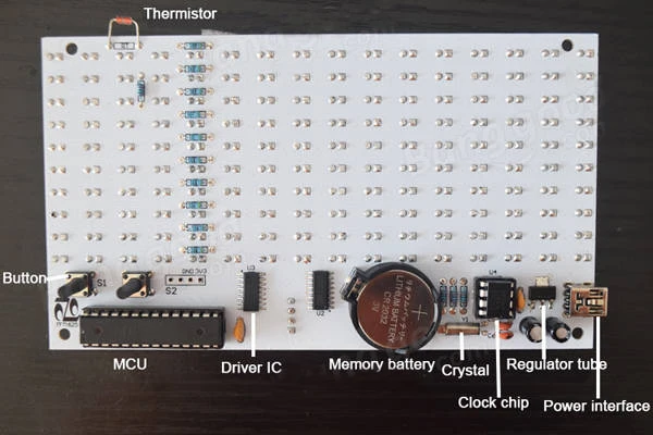 DIY FFT1625 цифровые часы музыкальный спектр электронный комплект с температурным дисплеем с корпусом