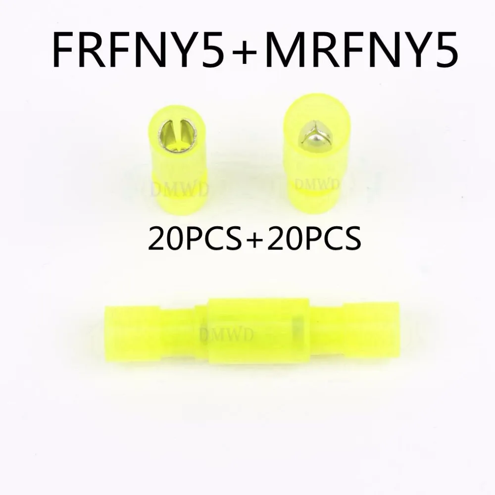Фото FRFNY MRFNY 40 ШТ. Пуля Shaped НЕЙЛОН латунь Женщина Мужчина Изоляционные Совместных Провода Разъем Обжимной Терминал FRFNY + MRFNY AWG12-10 №1