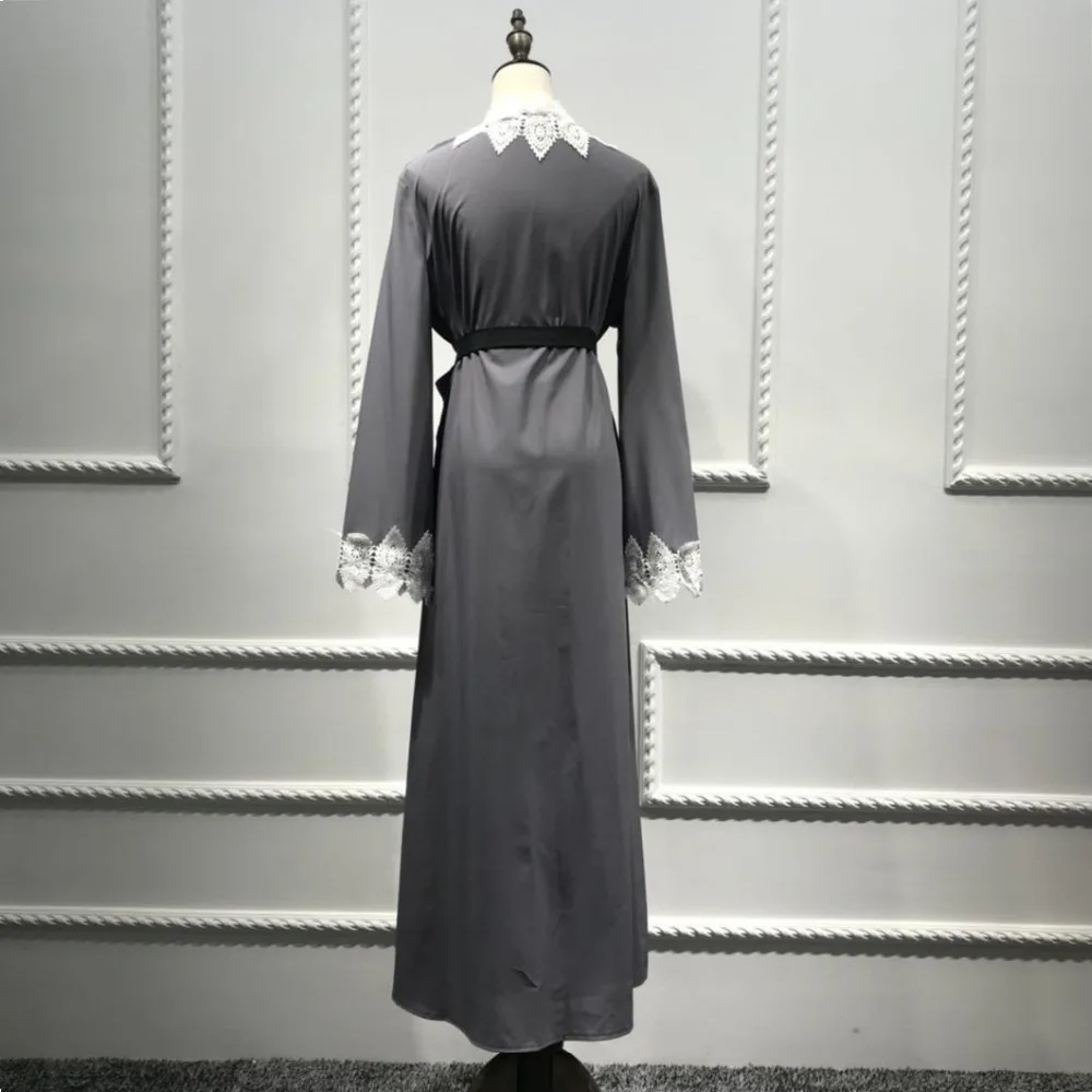 Мусульманский модный кардиган абайя кружевное платье для женщин кимоно ...