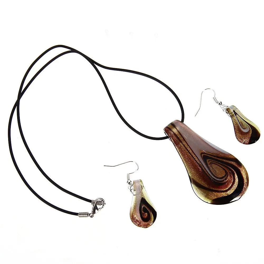 

Murano Drop Pendant Necklace Earring coffee