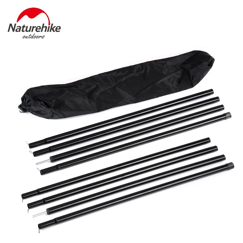 

2Pcs NatureHike Black Reinforced Tent Poles Sherardized Steel Rod for Tent Awning Tar Tarpaulin For Sun Shelter NH15A001-K