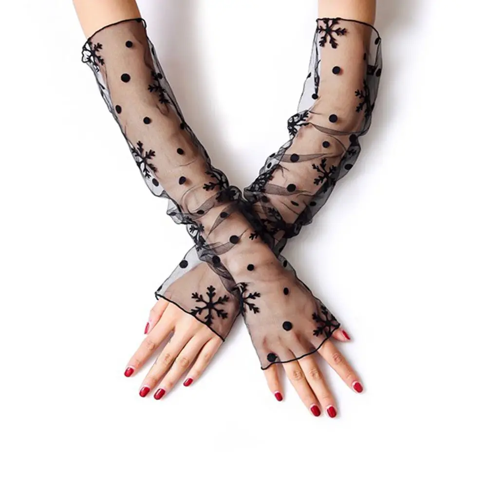 Buy 1 Pair Women Sunscreen Anti UV Extra Long Lace Arm