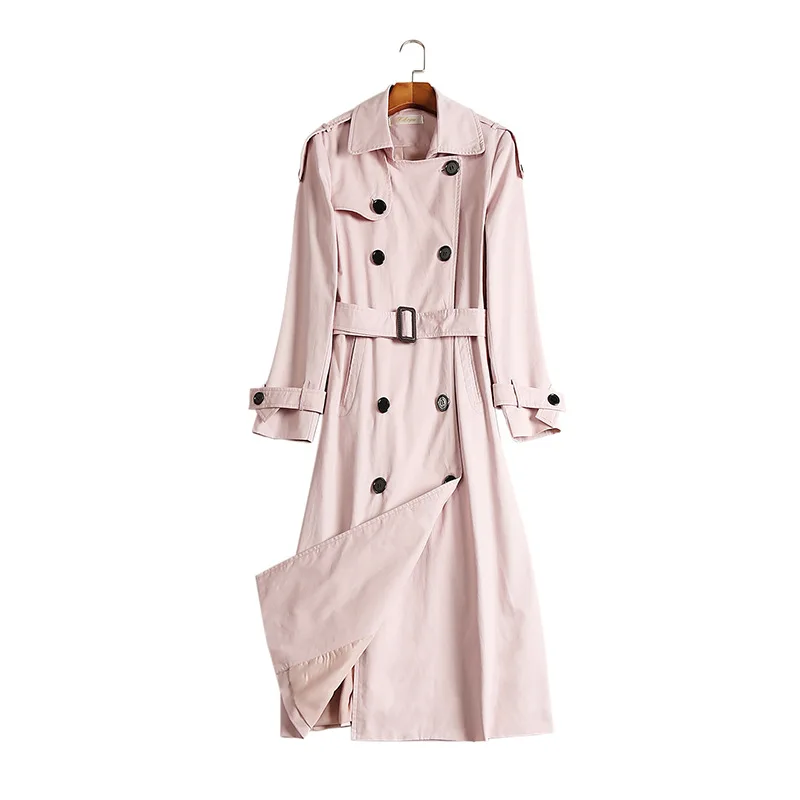 Классическое пальто для женщин, двубортный зимний Тренч, большие размеры, длинный водонепроницаемый плащ, деловая верхняя одежда