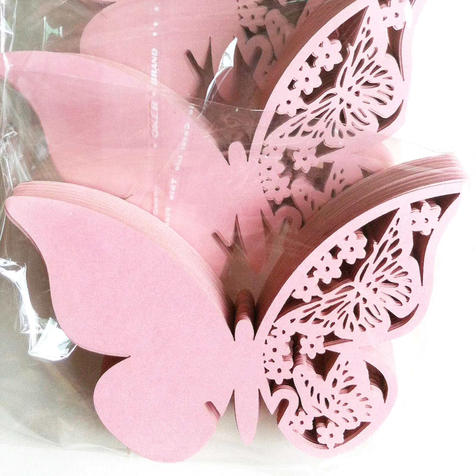 20 pieces/lot Butterfly Laser Cut Paper Place Card / Escort Card / Cup Card/ Wine Glass Card For Wedding Party Decoration