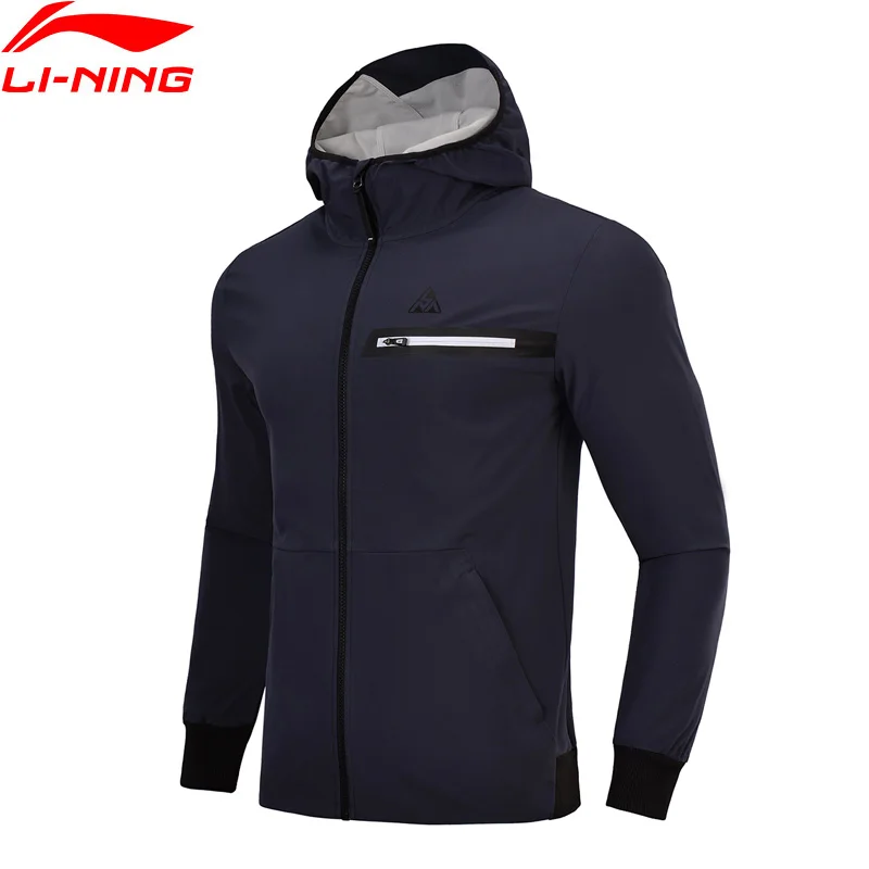 

Li-Ning 2018 Men Outdoor Explore Jacket Regular Fit 81% Polyester 11% Spandex Breathable Watershell Li Ning Sport Coat AJDN007