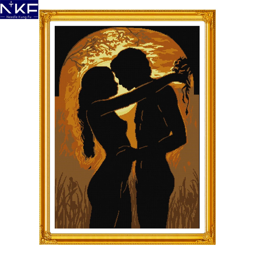 NKF The Young Couple In Moonlight узоры для рукоделия китайские наборы вышивки