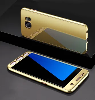 

500pcs Plating Mirror Full Body Cover For Samsung Galaxy S20 Ultra S10 E S9 S8 Plus Note 10 9 8 Hard PC Slim Front Back Case