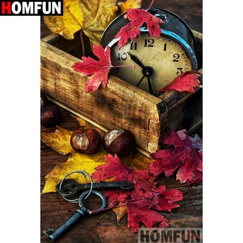 

HOMFUN Full Square/Round Drill 5D DIY Diamond Painting "Clock key" Embroidery Cross Stitch 5D Home Decor Gift A14606