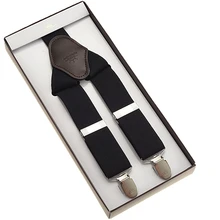 3 зажима черные подтяжки для мужчин