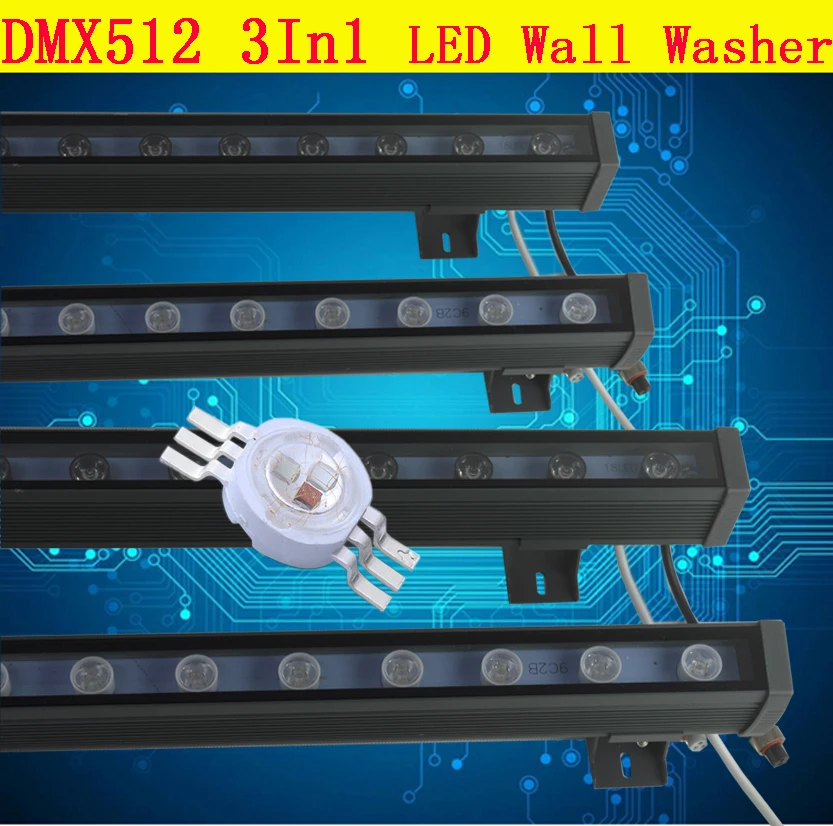 54 Вт DMX512 Шайба стены свет 36 Вт DC24V rgb водонепроницаемый жесткая Пейзаж лампы 3 в 1 bridgelux фишек DHL Fre