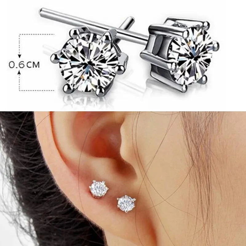 Серьги гвоздики SHDEDE CZ с кристаллами Swarovski для женщин подарок на Рождество юбилей