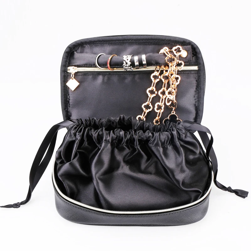 Jewelry Box Princess Makeup Bag High Grade Leather Toiletry Bag Small Portable Jewelry Box Large ...