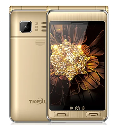 

Luxury Flip Mobile Phone TKEXUN G10+ G10 Plus Dual Screen Analog TV 3.5 Inch Touch Screen SOS One Key Dial Feature Phone
