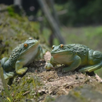 

2PC set Adorable home Baby ornament decoration Frog ceramic mushroom court Ornament statues Home wedding decoration dies