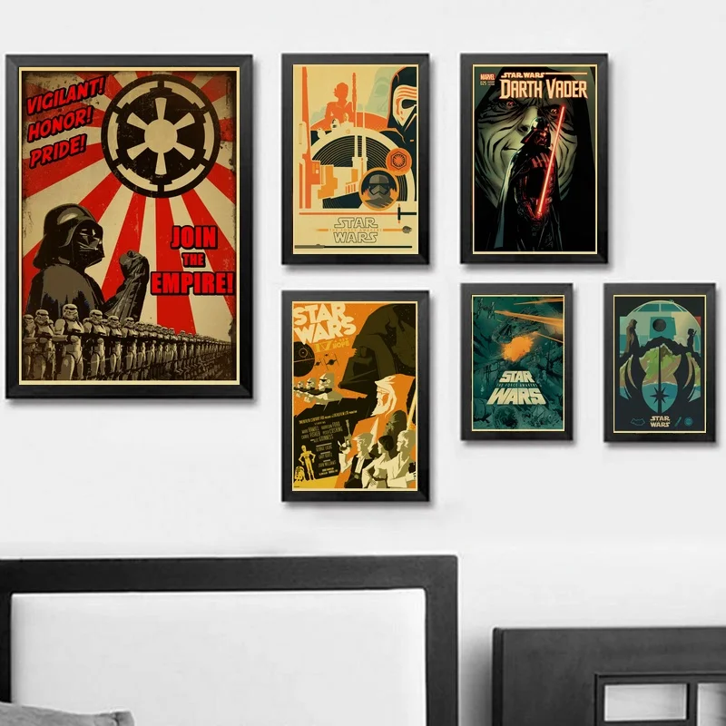 Звезда классического кино Звездные войны, Йода/Дарт Вейдер плакат бумага холст домашний Декор стены книги по искусству Ретро плакат