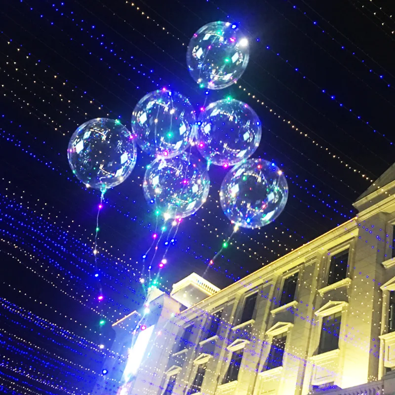 Luminous Led Balloon LED Clear Air Balloon String Lights Round Bubble