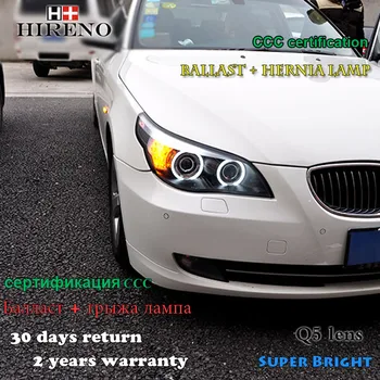 

Hireno Headlamp for 2003-2010 BMW E60 520 523 525 530 Headlight Assembly LED DRL Angel Lens Double Beam HID Xenon 2pcs